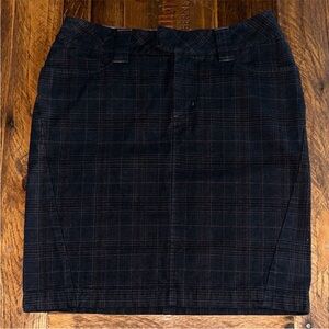 NWOT Free People Dark Plaid Pencil Skirt